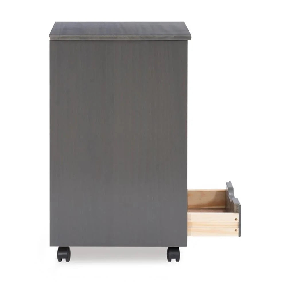 Riverbay Furniture Six Drawer Wood Rolling Storage Cart in Brown