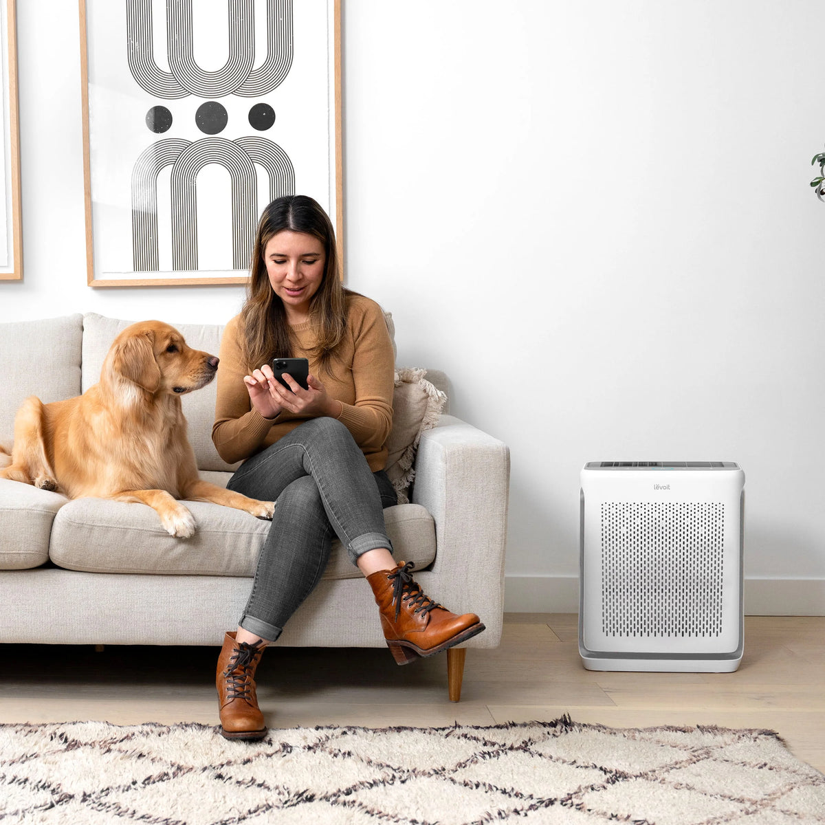 Levoit Vital 200S Smart True HEPA Air Purifier, Filters 0.3-Micron Airborne Particles, Traps Dust, Smoke, Odors, Pet Dander, Auto Mode, 380 sq ft Coverage