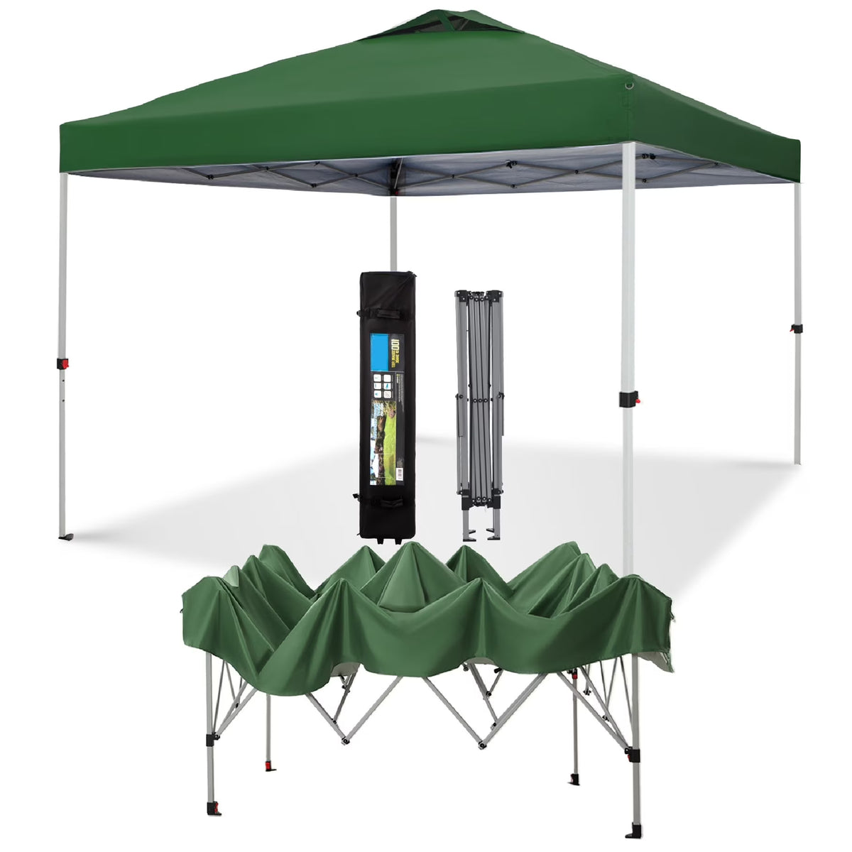Phi Villa 10ft x 10ft Blue Pop Up Outdoor Canopy, Waterproof