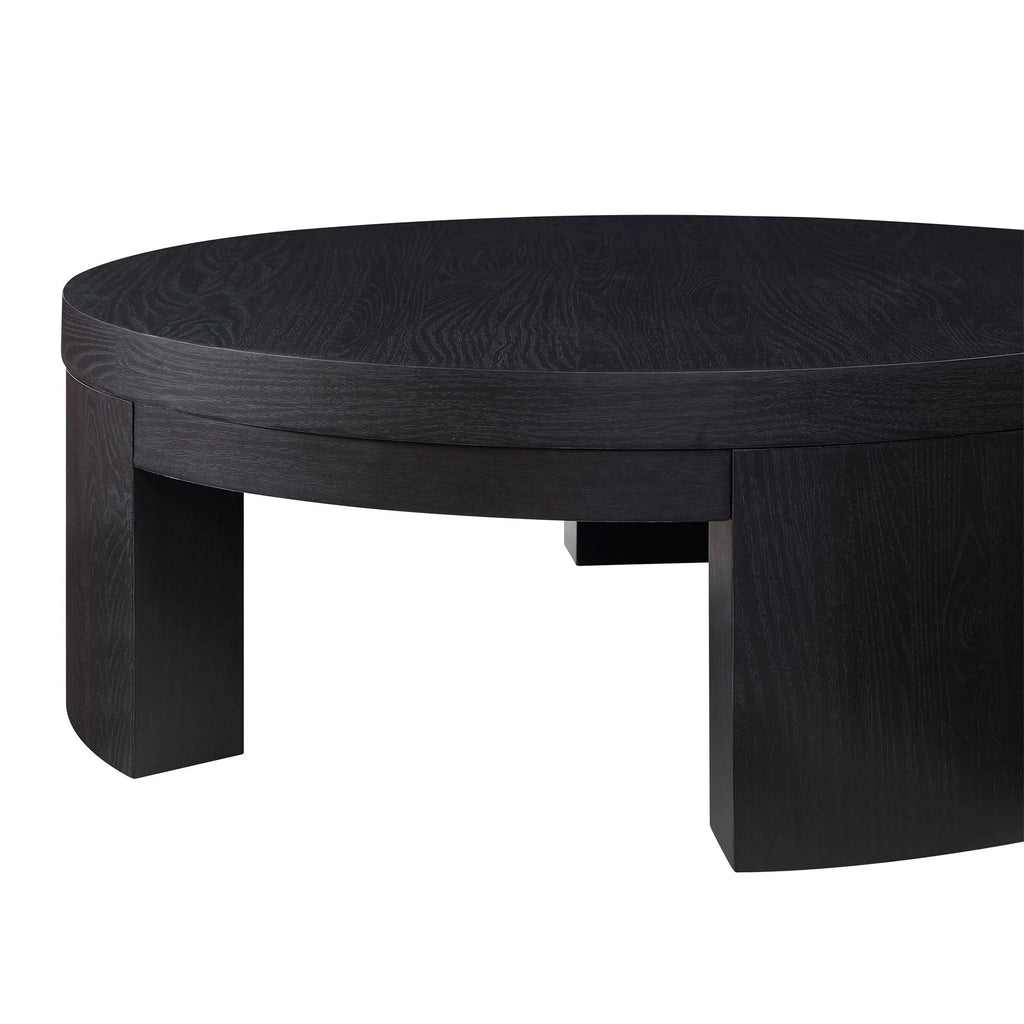 Beautiful Mod Round Coffee Table by Drew Barrymore, Warm Honey Finish