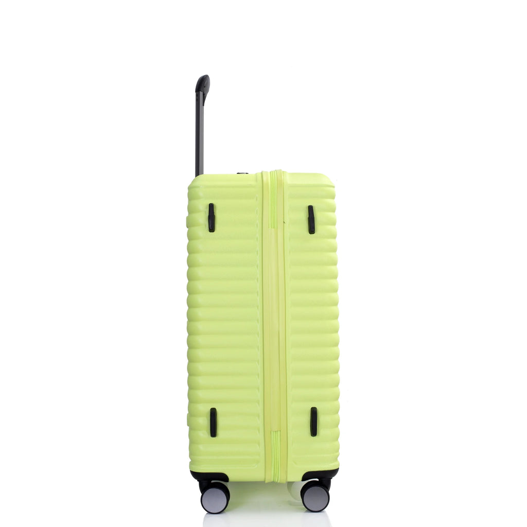 PAPROOS 3-Piece Luggage Set (20''/24''/28''), Hardshell Lightweight Suitcase with USB Port and Side Hooks, Travel Luggage with TSA-Lock, Hardside Rolling Luggage for School, Travel, Pink