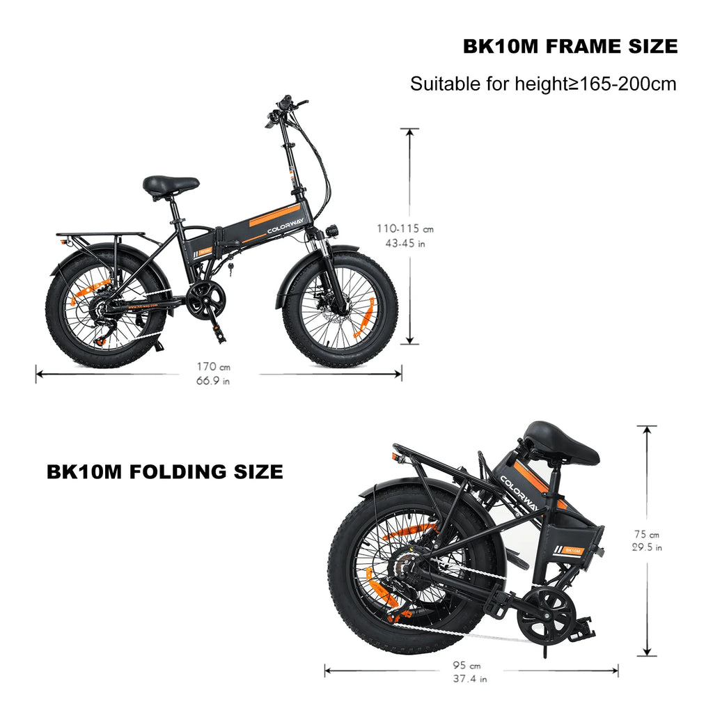 COLORWAY 750W Electric Bike for Adults , 20X4.0" Electric Bicycles with 36V/12AH Removable Battery E Bikes