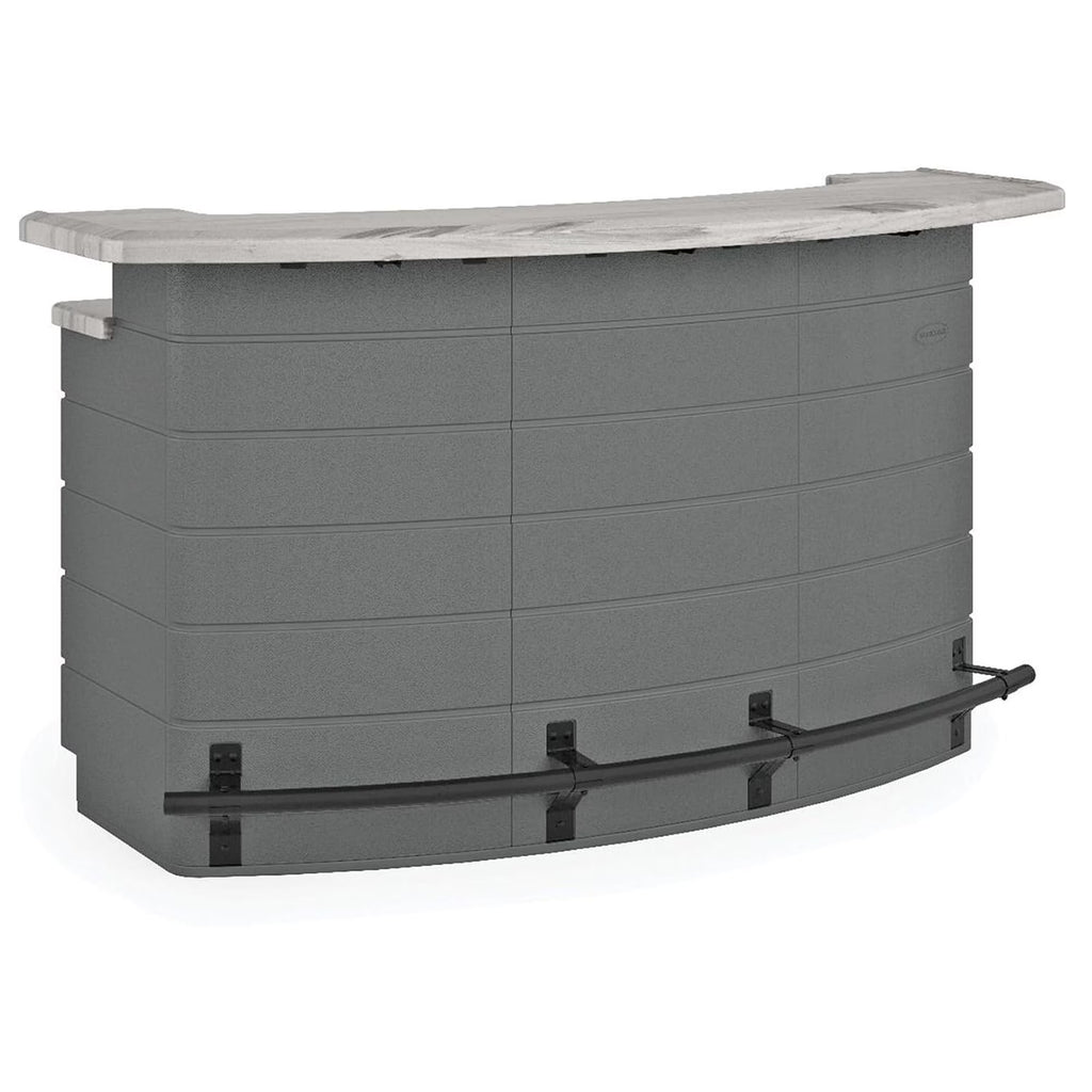 Suncast Backyard Oasis Entertainment Outdoor Bar with Pull-Out Drawers and Shelves, Marble