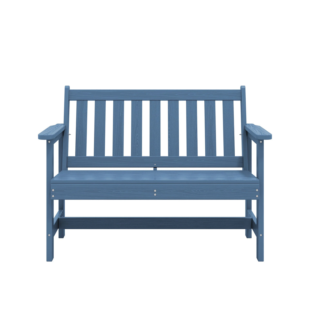 SERWALL Outdoor Bench for 2-Person, Weather-Resistant HDPE with Aluminum Reinforcement, Supports 660 lbs, Comfortable Seating for Patio, Garden, and Porch, Black
