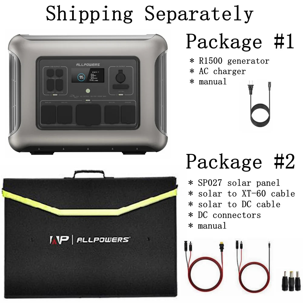 ALLPOWERS 2500W Portable Solar Generator, with RV Socket, 2016Wh LiFePO4 Battery for Backup Camping