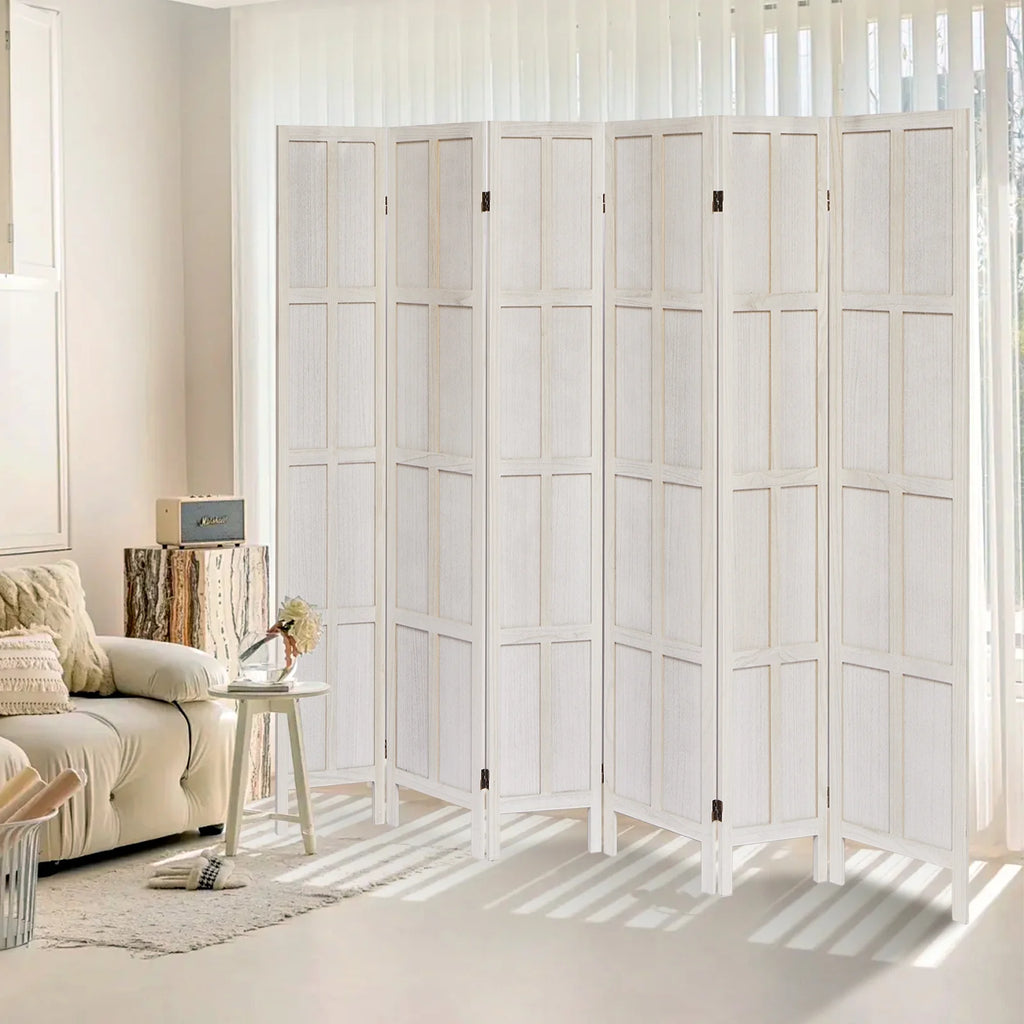 Aletheiawu 4 Panel Room Divider Wall and Folding Privacy Screens��No Installation Required��White