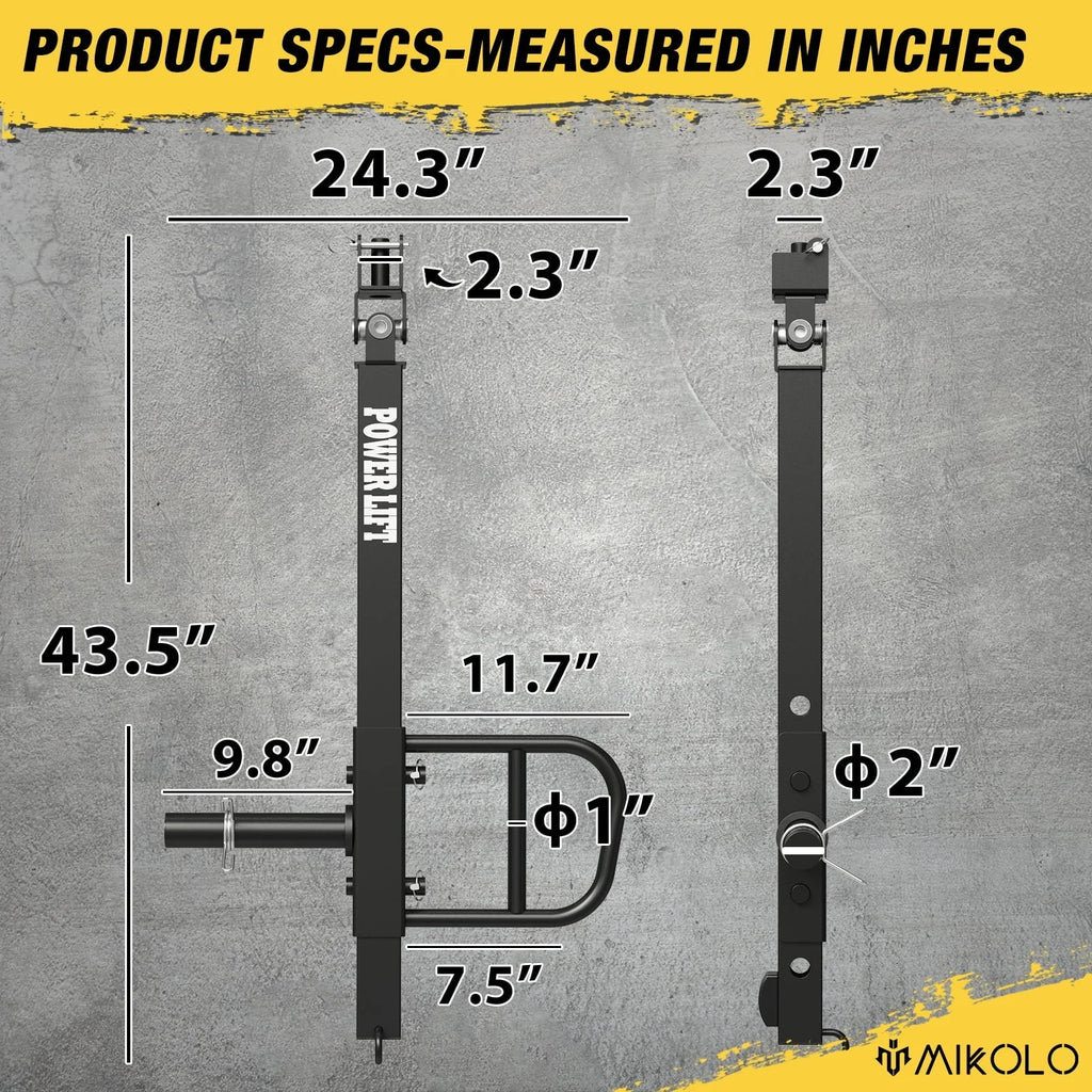 Mikolo Adjustable Jammer arms for power cage, Fit 2*2 Power Cage, Rated 600LBS for Body Strength Training