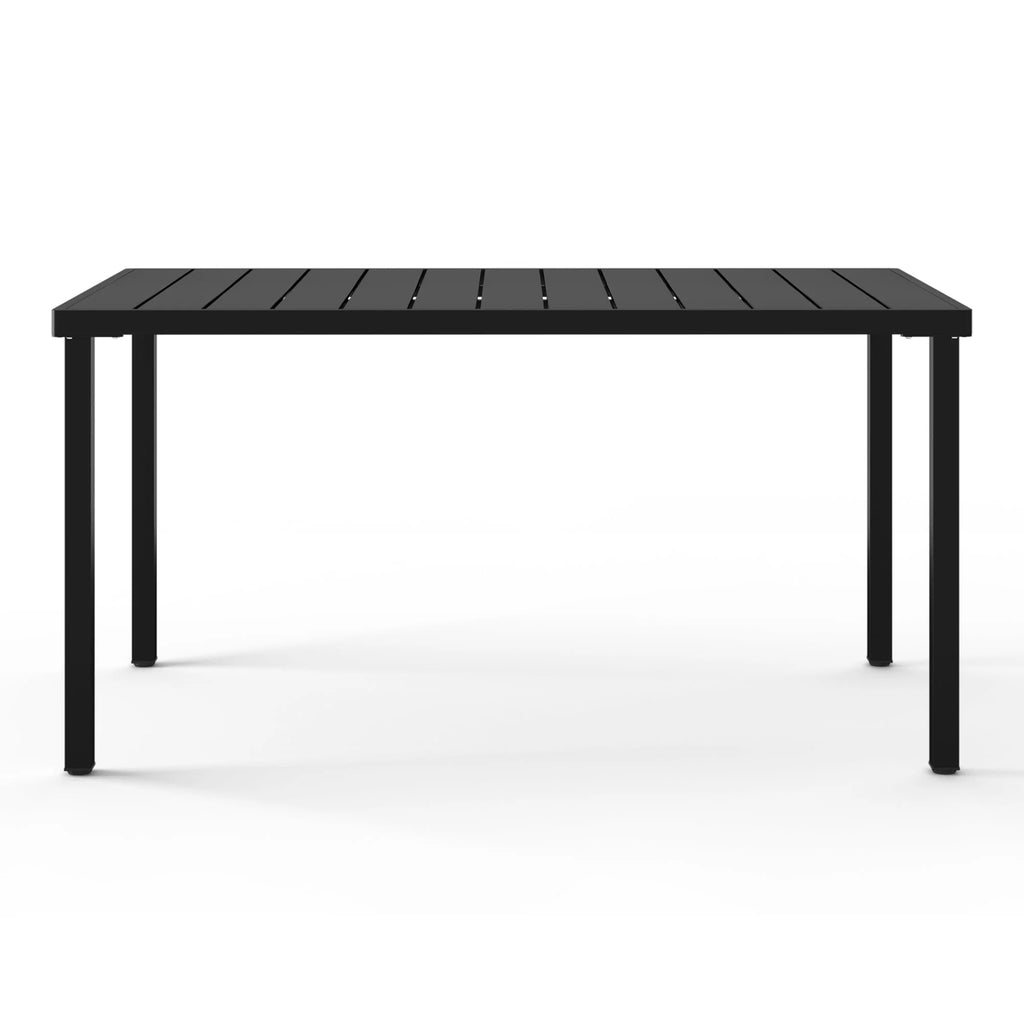 WestinTrends Playa 59" Iron Metal Outdoor Rectangular Patio Dining Table For 6, Olive Green