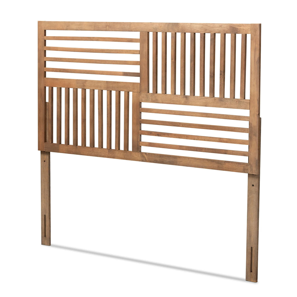 Baxton Studio Adler Contemporary/Modern Slat Back Support Wood Headboard, Full, Ash Walnut