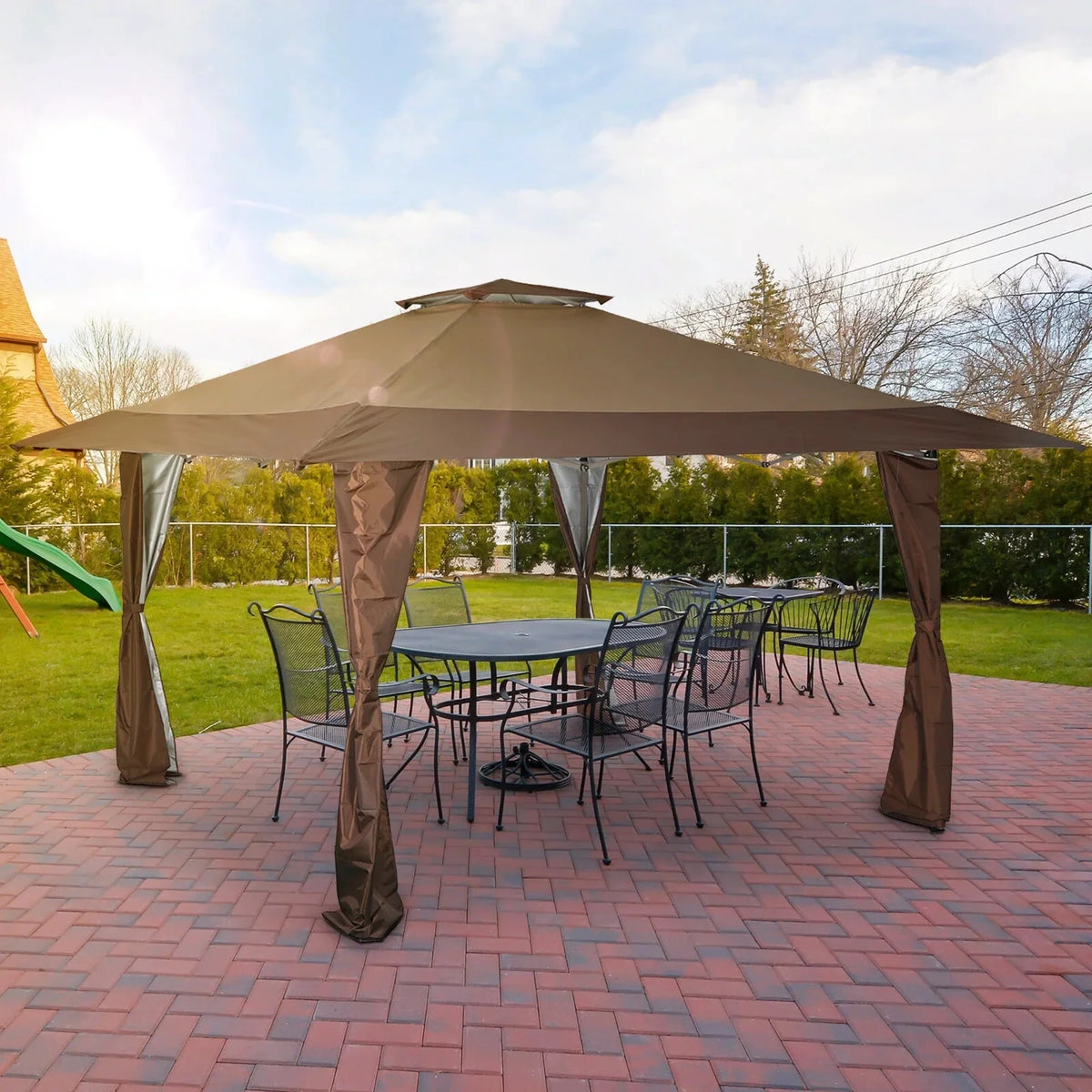13x13ft Pop Up Canopy Outdoor Gazebo Canopy Tents for Party with Wheeled Carry
