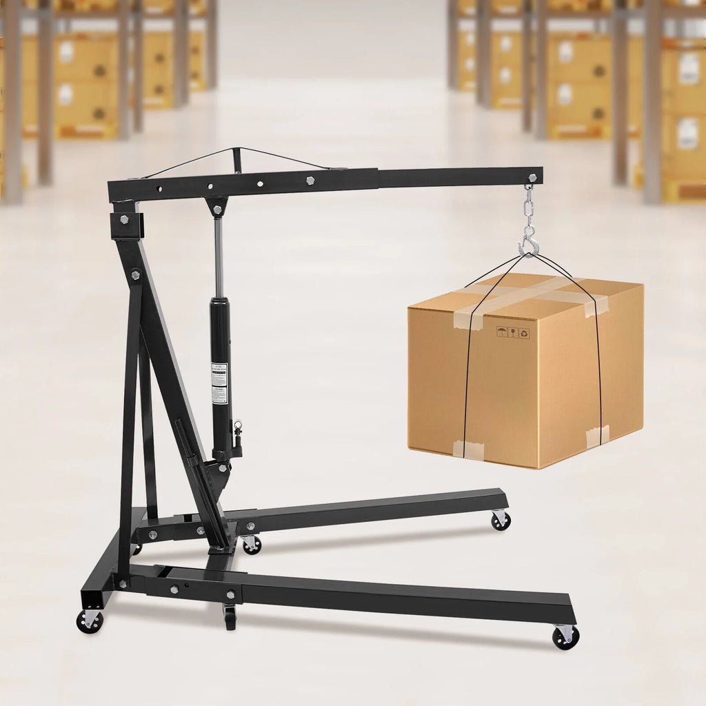 Folding Hydraulic Crane with Wheels for Workshops, Warehouses, Wharves to Move Gas Engines and Some Smaller Diesel Engines