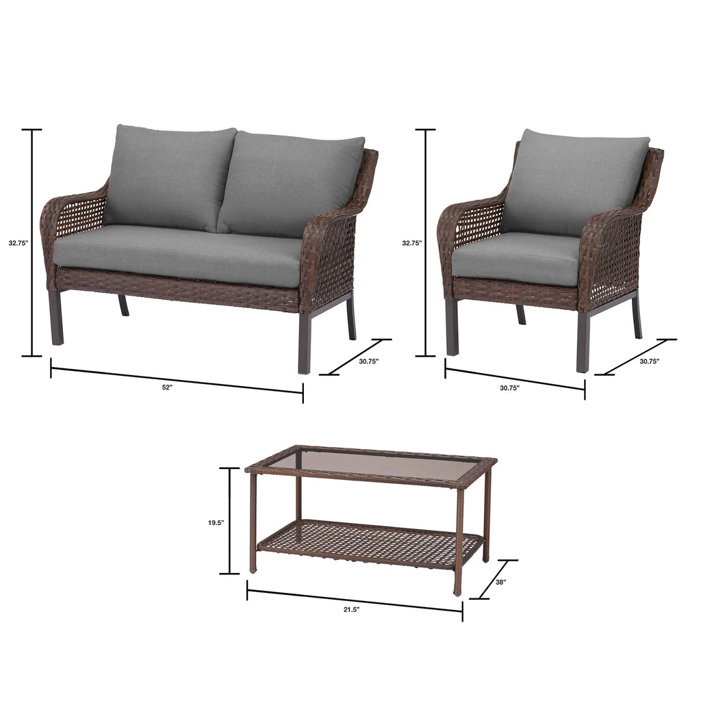 Mainstays Tuscany Ridge 4-Piece Conversation Set, Red