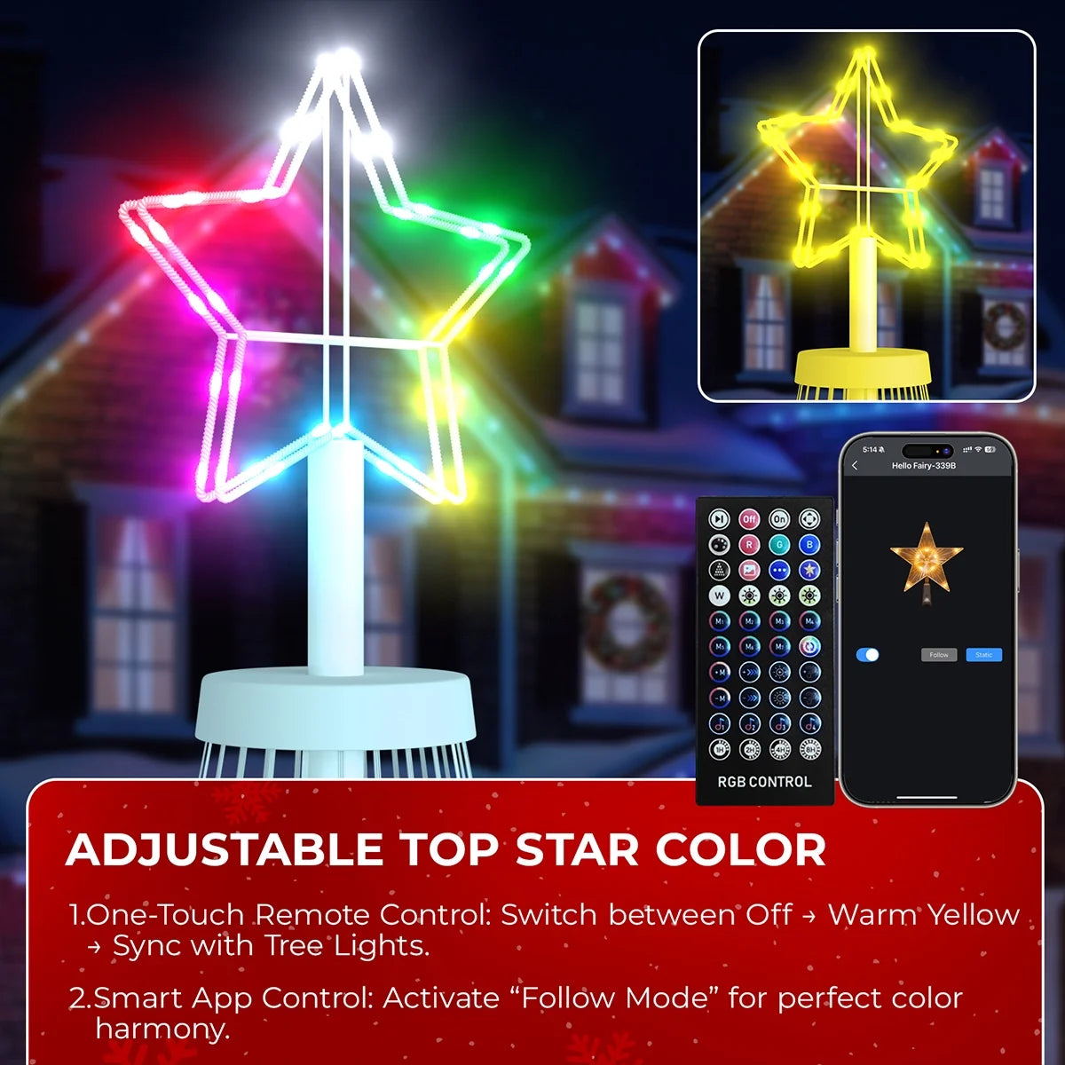 8FT 191 LED Christmas Cone Tree Smart Light with 58 Modes DIY Timer Remote Dimmable Artificial Christmas Tree for Porch Yard Patio Indoor Outdoor Xmas Holiday Decor