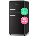 DEMULLER 3.5 Cu. ft Mini Fridge Double Door  Refrigerator  7 Adjustable Temperature Control Black