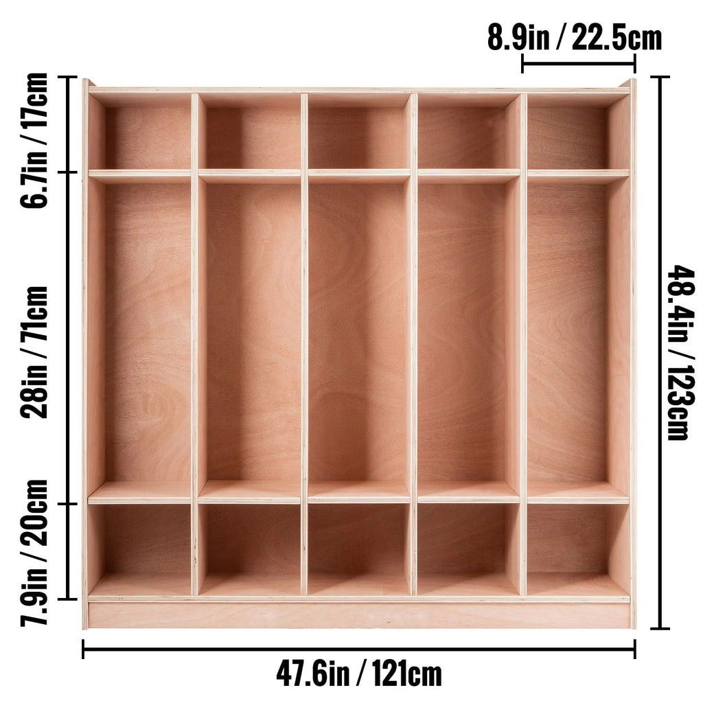 BENTISM Classroom Storage Cabinet Preschool Storage Shelves Wooden 8 Grids Toys Books