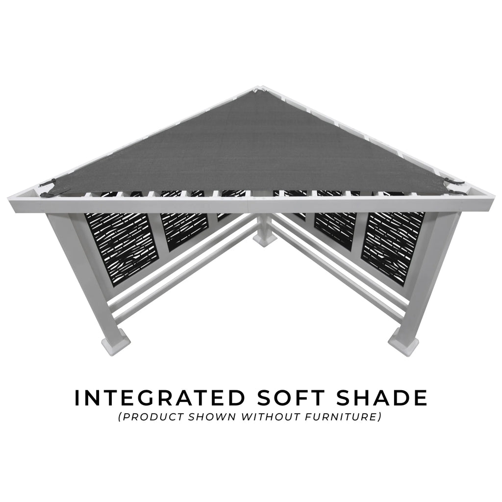 Backyard Discovery Ridgedale 12x8' Galvanized Steel Cabana Corner Pergola, Canopy, Seating