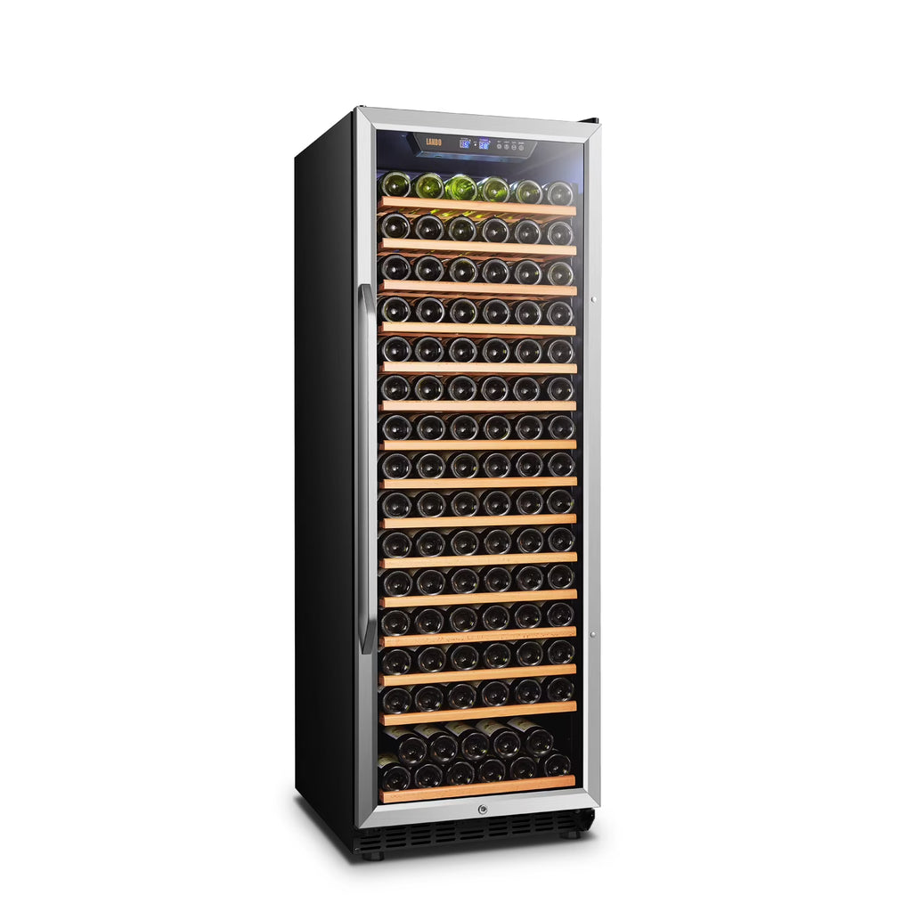 Lanbo 165 Bottle Built-in Black Single Zone Wine Cooler 24 inch Width