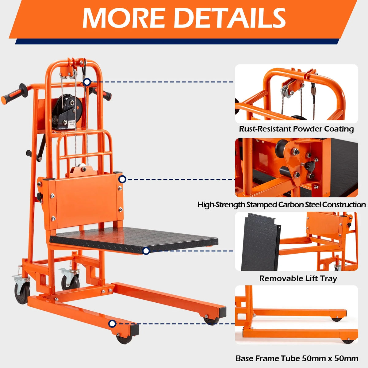 AECOJOY Hydraulic Material Lift Pallet Truck 500 Lbs,Lift Table Cart,32" Max Lift Height Pallet Truck Jack with Lockable Swivel Casters �C Ideal for Warehouse, Workshop and Garage Use