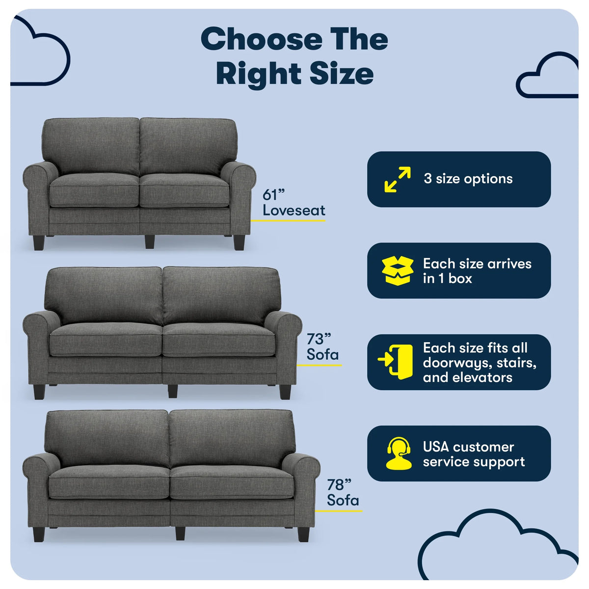 Serta Copenhagen 78" Rolled Arm Sofa with Removable Covers Dark Brown