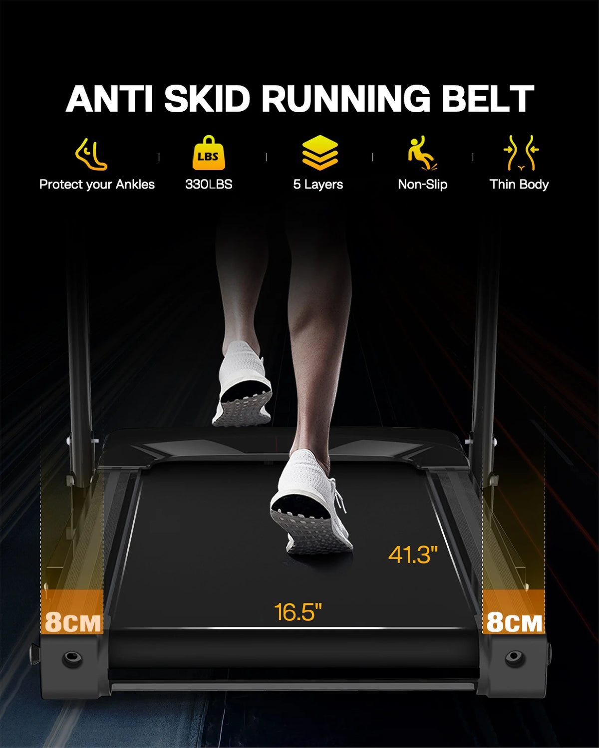 BTMWAY Foldable Treadmills for Home Clearance, Portable Treadmills Small Space Foldable, Running treadmill with handles, Walking Pad Treadmill with 330LBS Capacity, 3.5HP Walking Pad with Incline