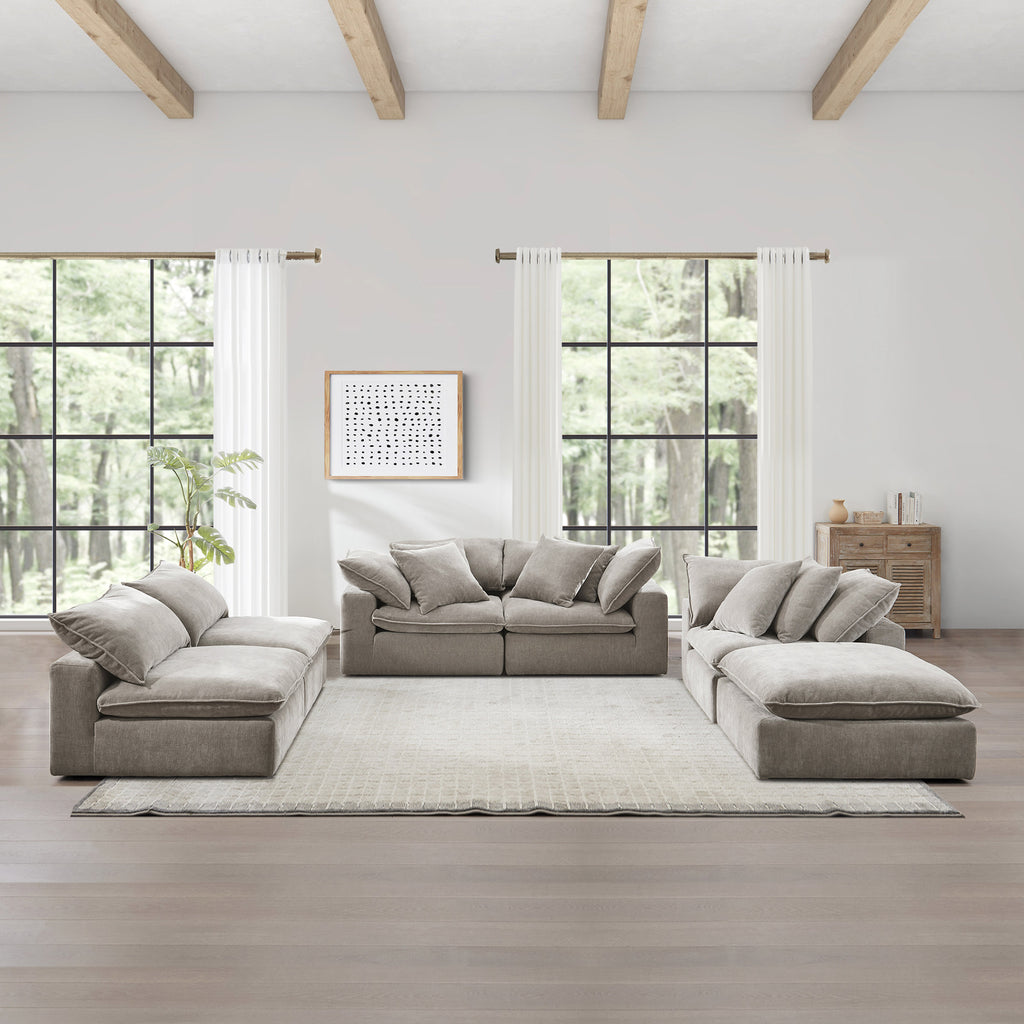 Sereen 6-piece Fabric Modular Sectional, Taupe