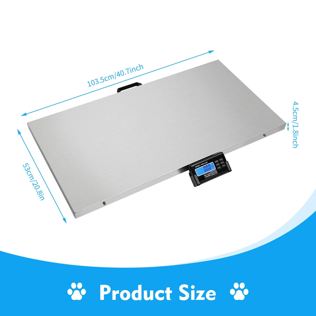 Digital Scale Floor Livestock Vet 440Lbs Stainless Steel Platform Shipping Scale