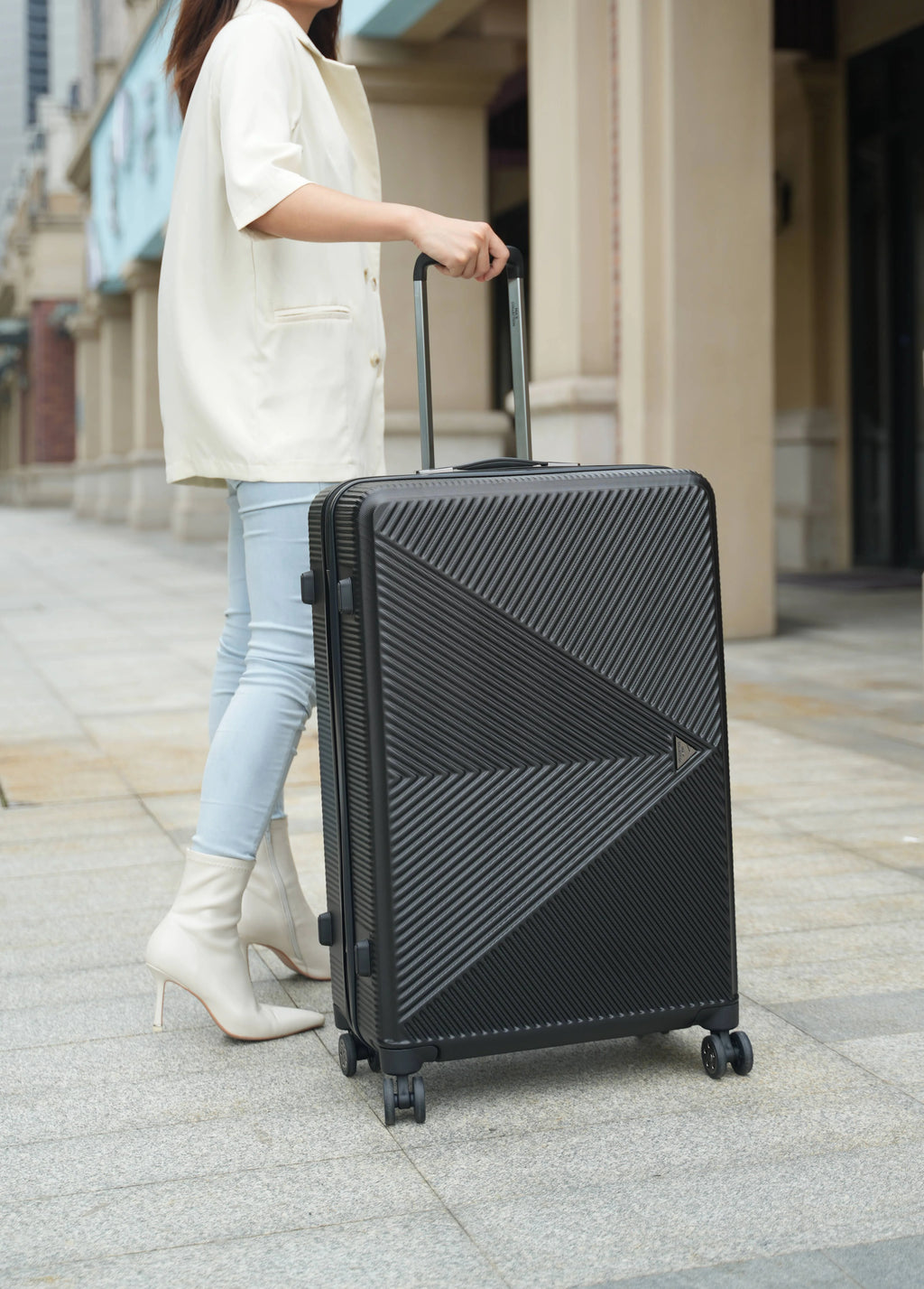 MKF Collection Felicity Extra Large & Large Hardside Luggage 2 pcs, Luxurious Travel Suitcase by Mia K - Rose Gold