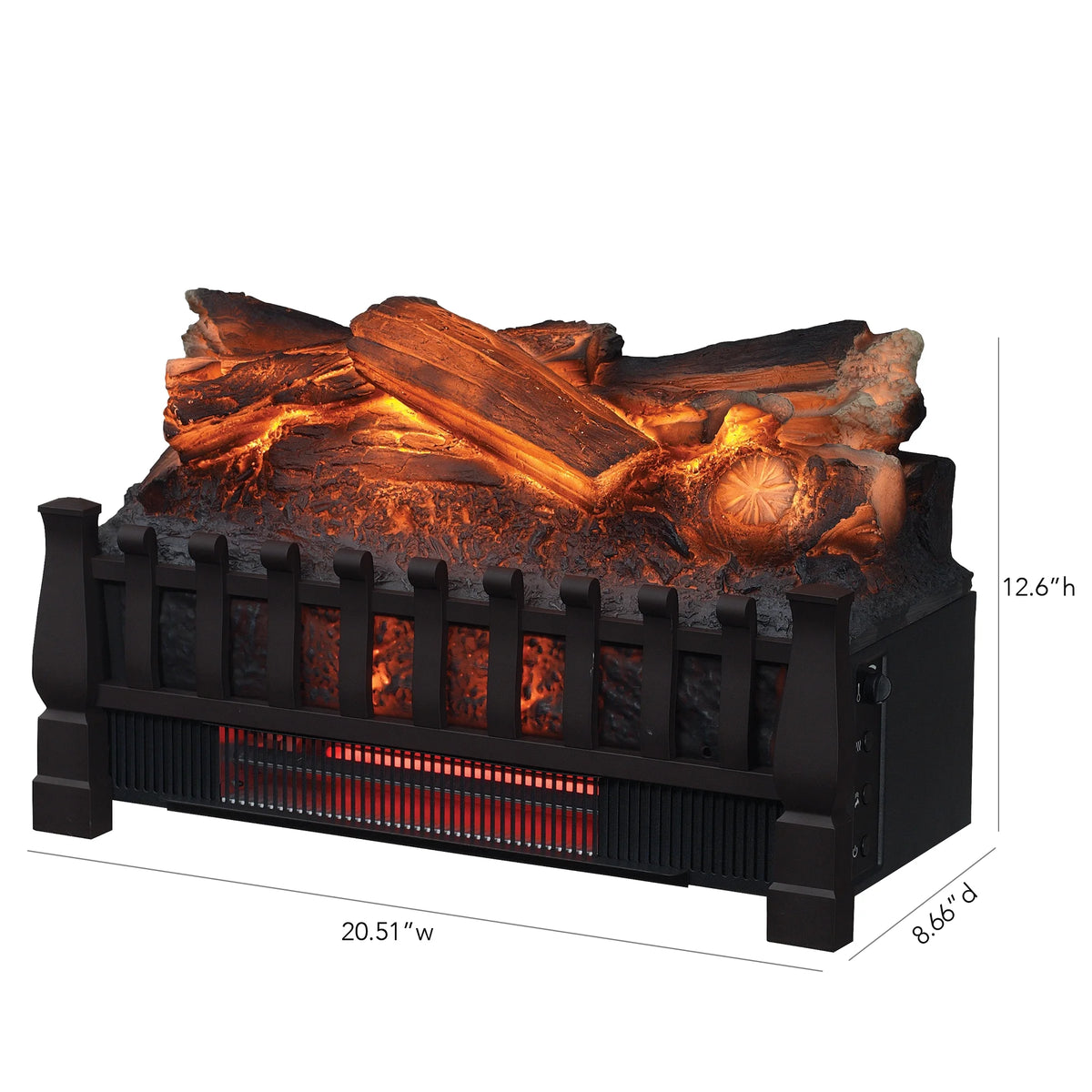 Duraflame Infrared Quartz Log Set Heater with Realistic Ember Bed and Logs, Black, 13.64 lb