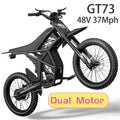 Riding'times GT73 Electric Dirt Bike for Adults, 37MPH 48V36.4AH 2400W 1747Wh Dual Battery Ebike, 85+ Miles Range,25" Motorcycle Tire UL2849 Certified, Full Suspension