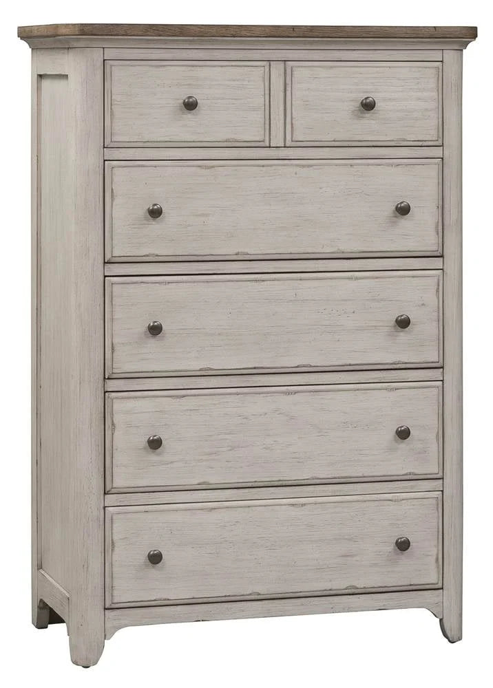5-Drawer Chest in Antique White Finish
