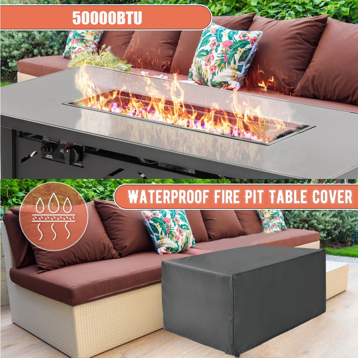 Outdoor Propane Fire Pit Table 43 inch Outdoor Gas Fire Pit Tables
