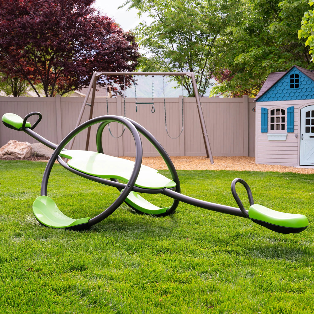 Lifetime Kid's Oval Metal Teeter Totter Seesaw, Lime Green (90993)