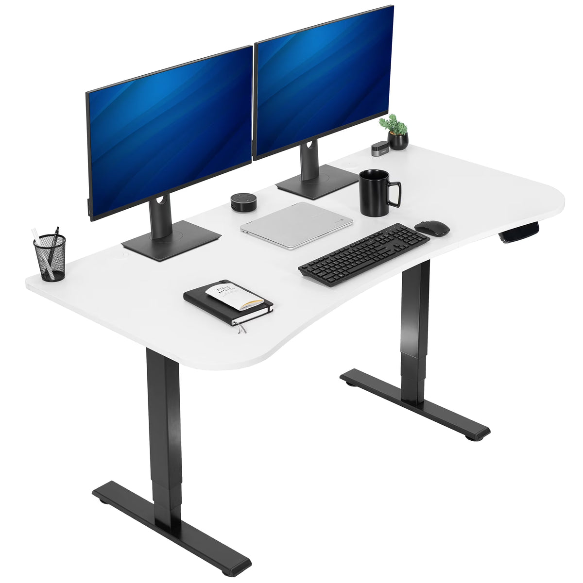 VIVO Reclaimed Wood / Black 63�?x 32�?Electric Height Adjustable Stand Up Desk