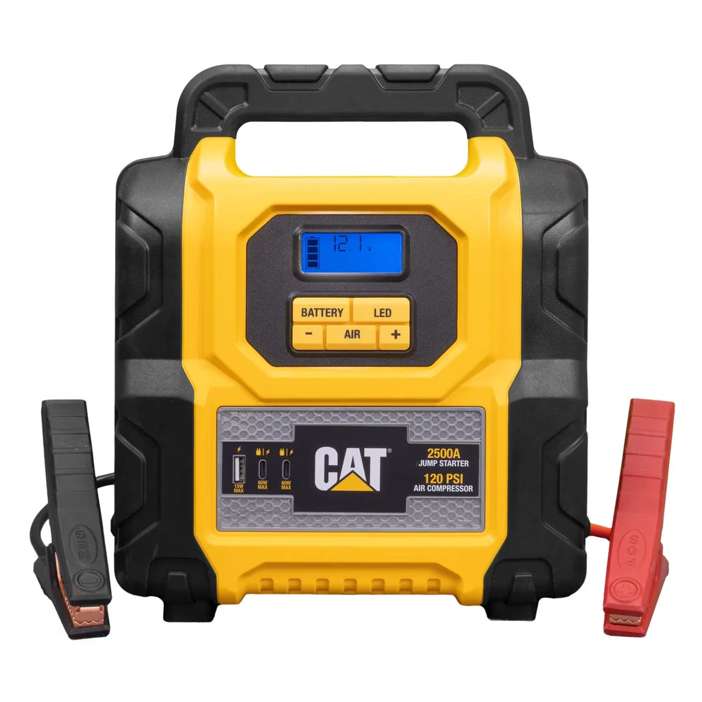 Cat Power Station with  2500 Amp Lithium Jump Starter and Air Compressor, Tire Compressor, and Power Inverter, CLJ25C