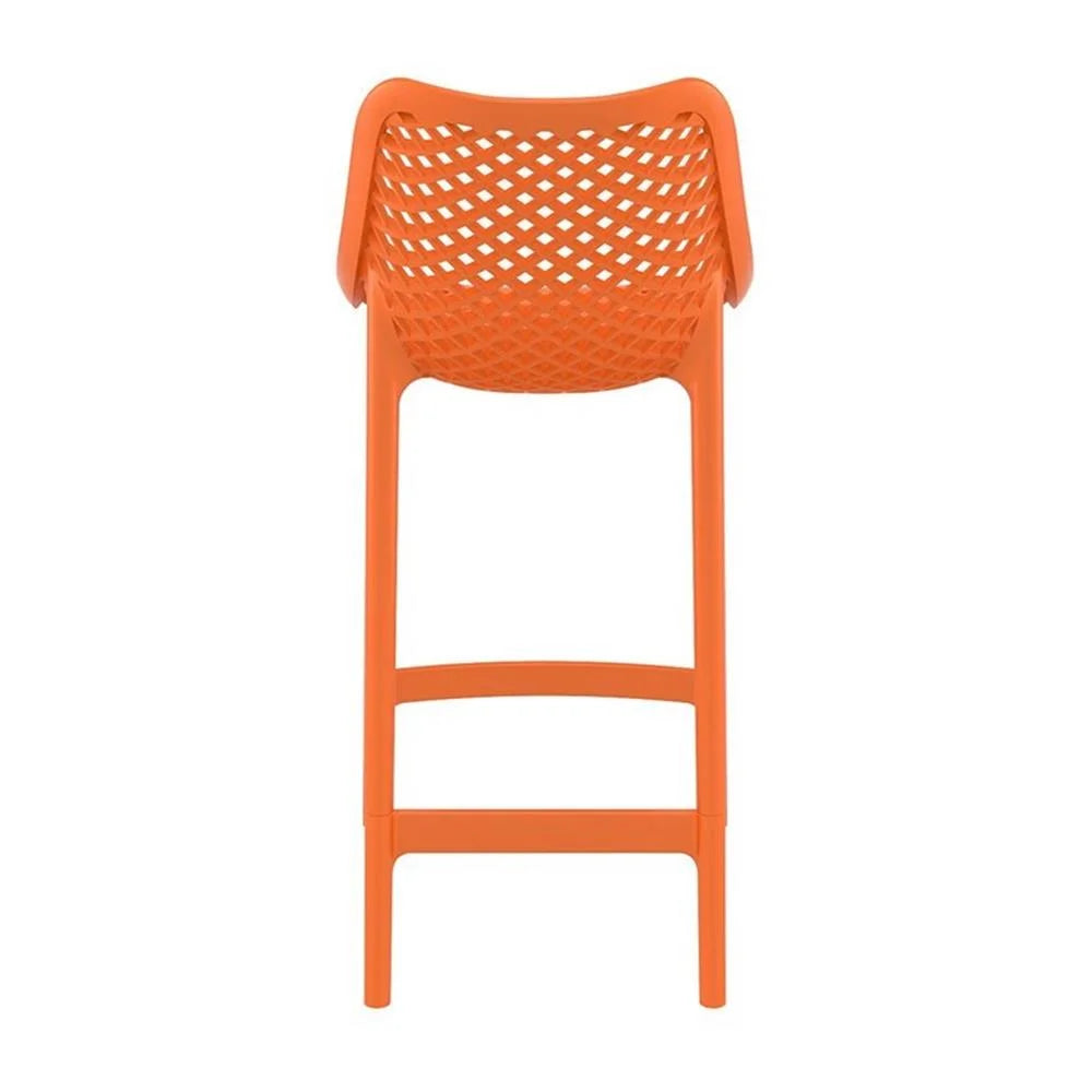 Home Square Polypropylene Patio Bar Stool in Taupe - Set of 2