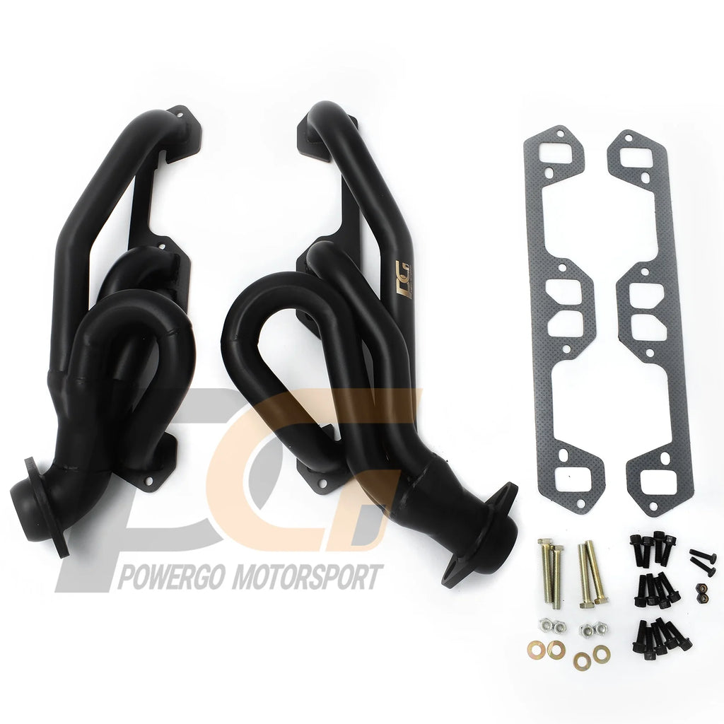 Exhaust Shorty Headers 1-1/2 x 2-1/2 inch. Black Paint for 1996-2002 Dakota Durango Ram 1500 2500 3500 5.2L 5.9L Magnum V8