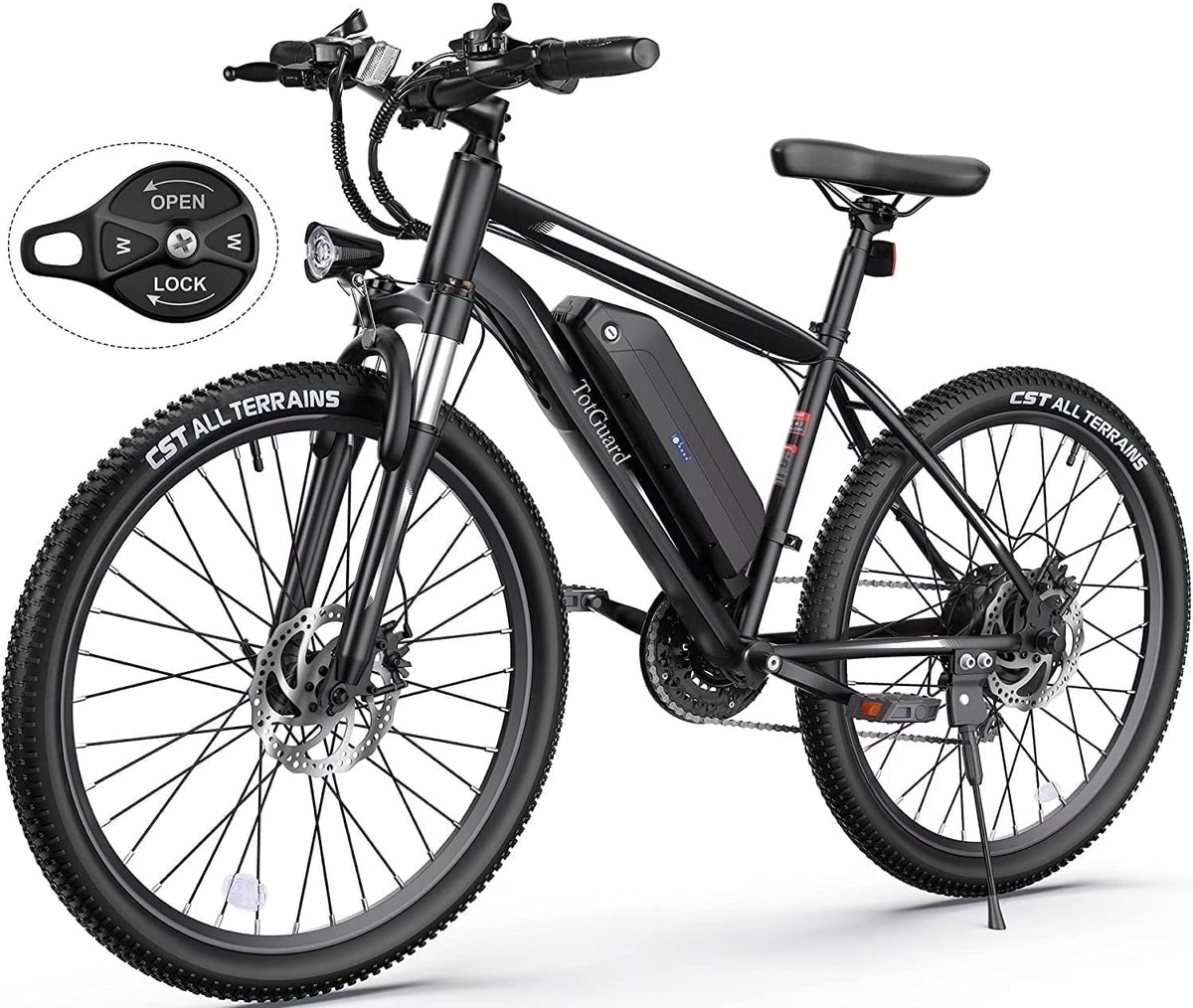 TotGuard Electric Bike for Adults 27.5" E-Bike with 500W Motor, Electric Mountain Bike with 48V 10Ah Battery, Lockable Suspension Fork, Shimano 21 Speed Gears UL2849