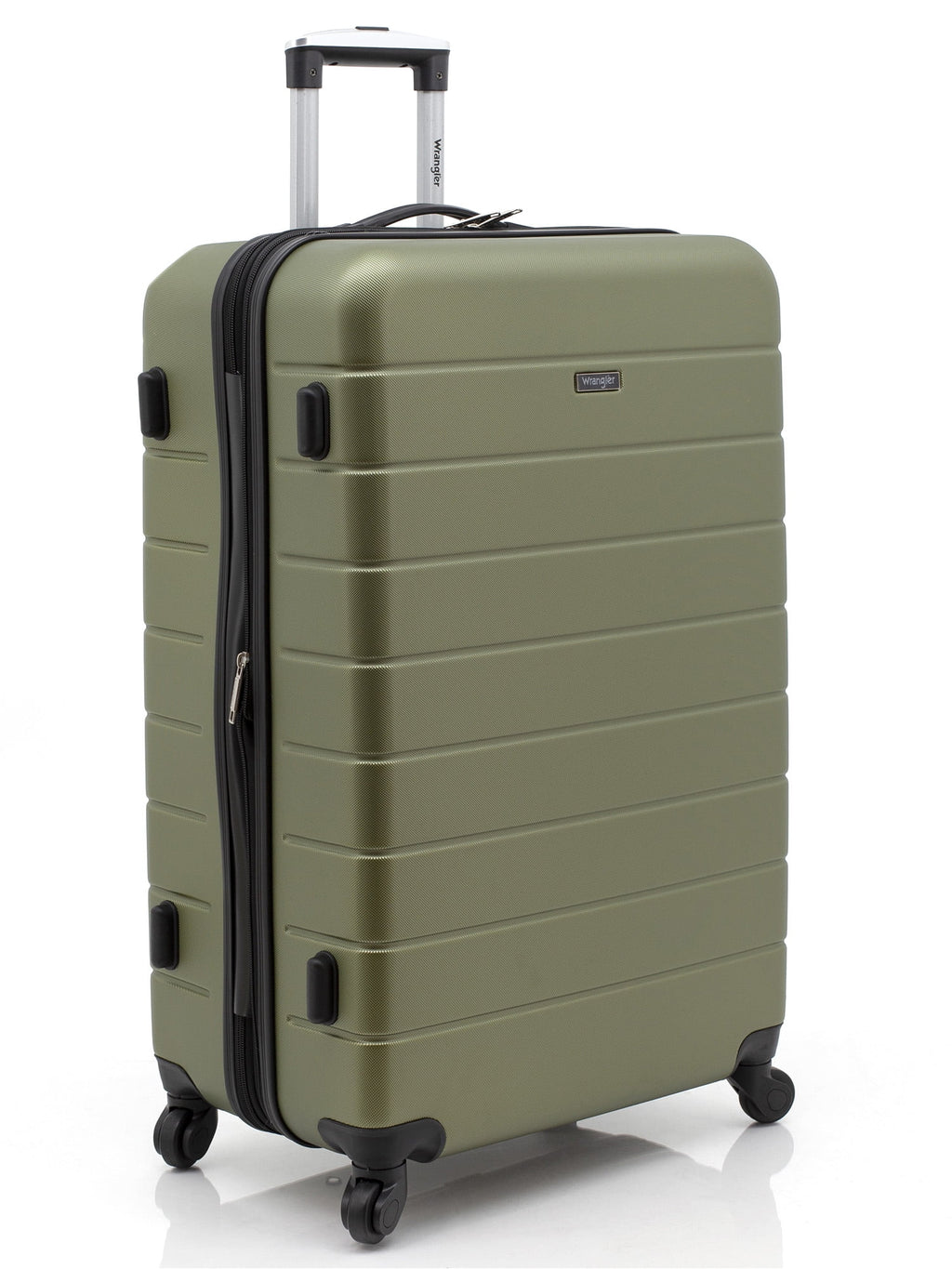 Wrangler 3 Piece Luggage Set with Cup Holder and USB Port, Olive Green