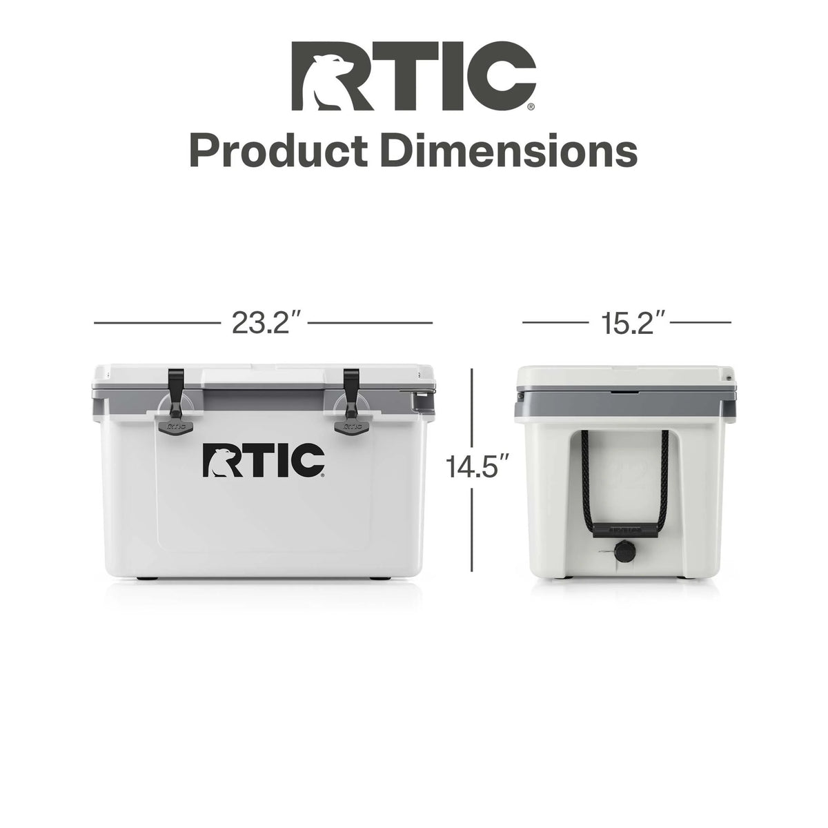 RTIC 32 QT Ultra-Light Hard-Sided Ice Chest Cooler, Fits 48 Cans, Dark Grey & Cool Grey