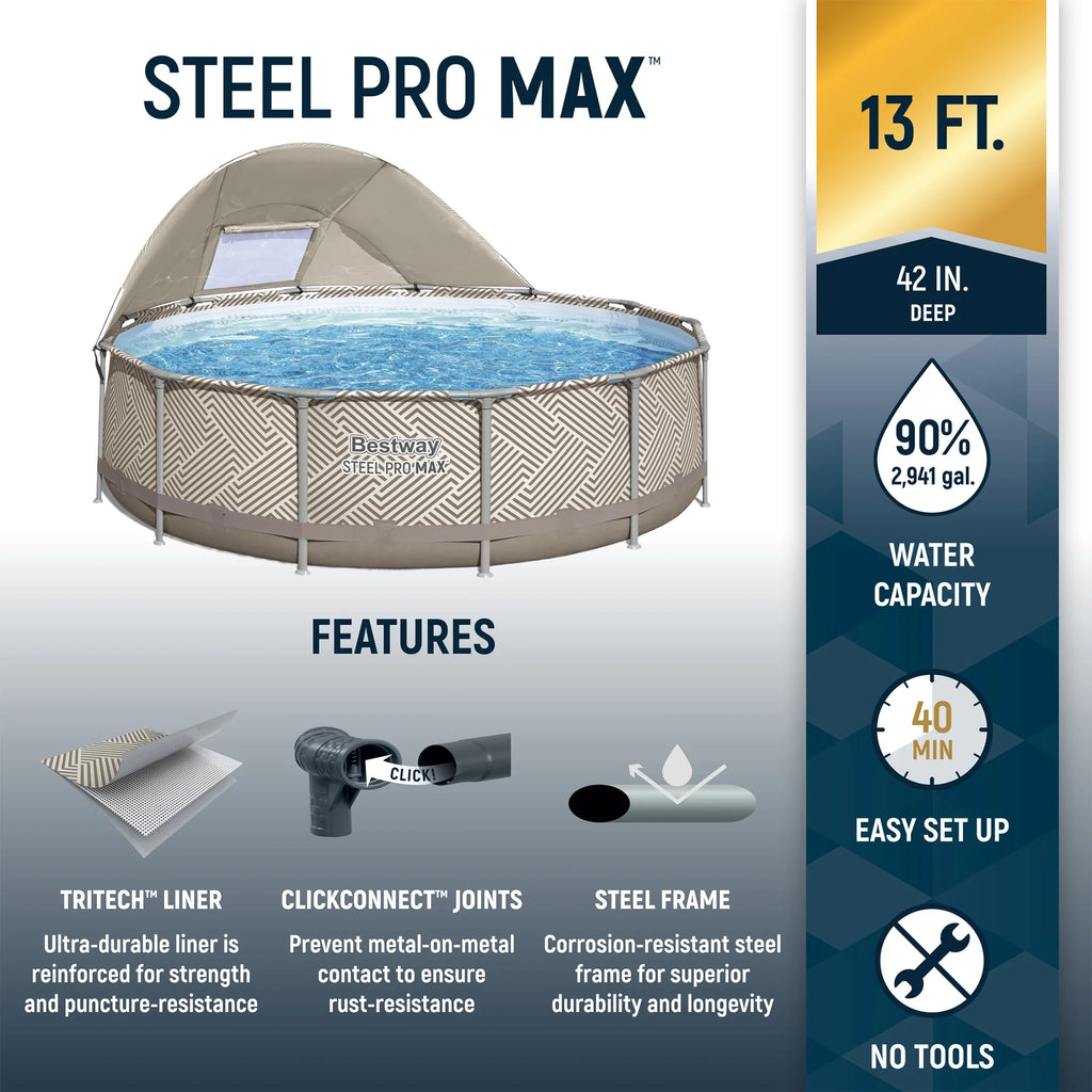 Bestway Steel Pro MAX 12' x 30" Above Ground Outdoor Swimming Pool Set