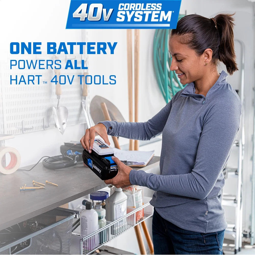 HART 40-Volt 24-inch Cordless Hedge Trimmer Kit, (1) 2.5Ah Lithium-Ion Battery
