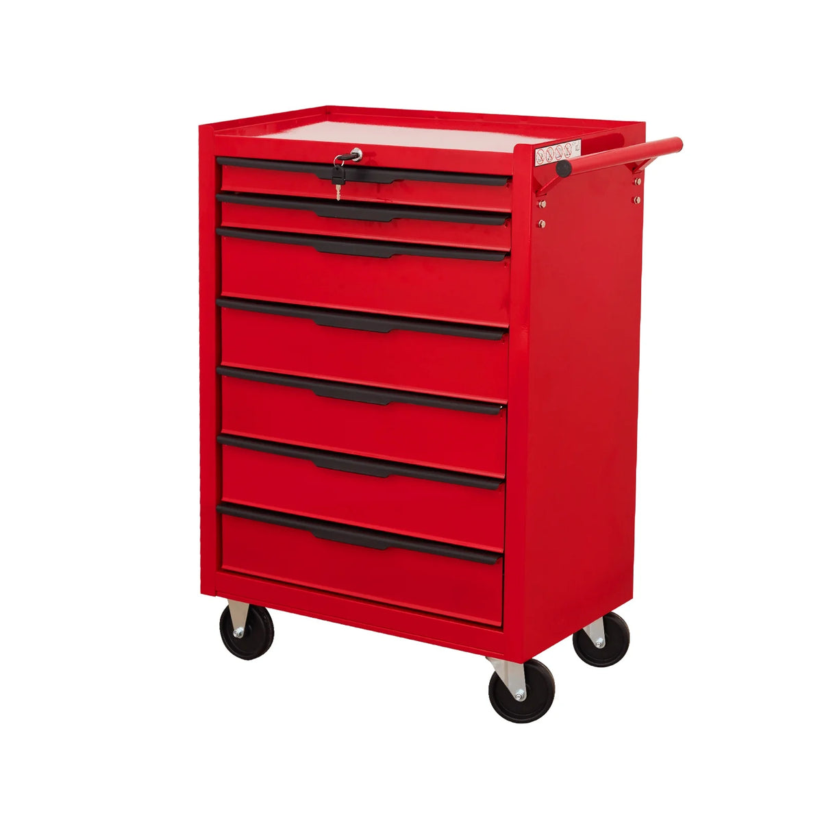 Seizeen Rolling Tool Chest on Wheels, Metal Tool Cart Toolbox Storage Cabinet Organizer W/ 7 Drawers, Red