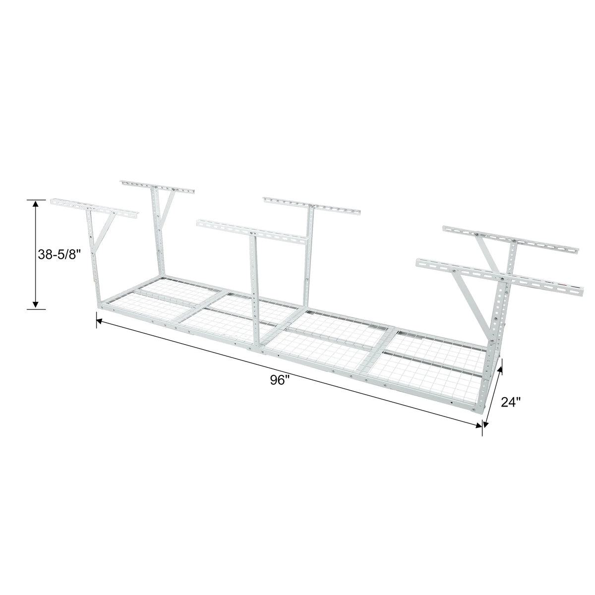 2x8FT Overhead Garage Storage Rack,Adjustable Storage Organization System,Heavy Duty Metal Garage Ceiling Storage Racks,450lbs Weight Capacity