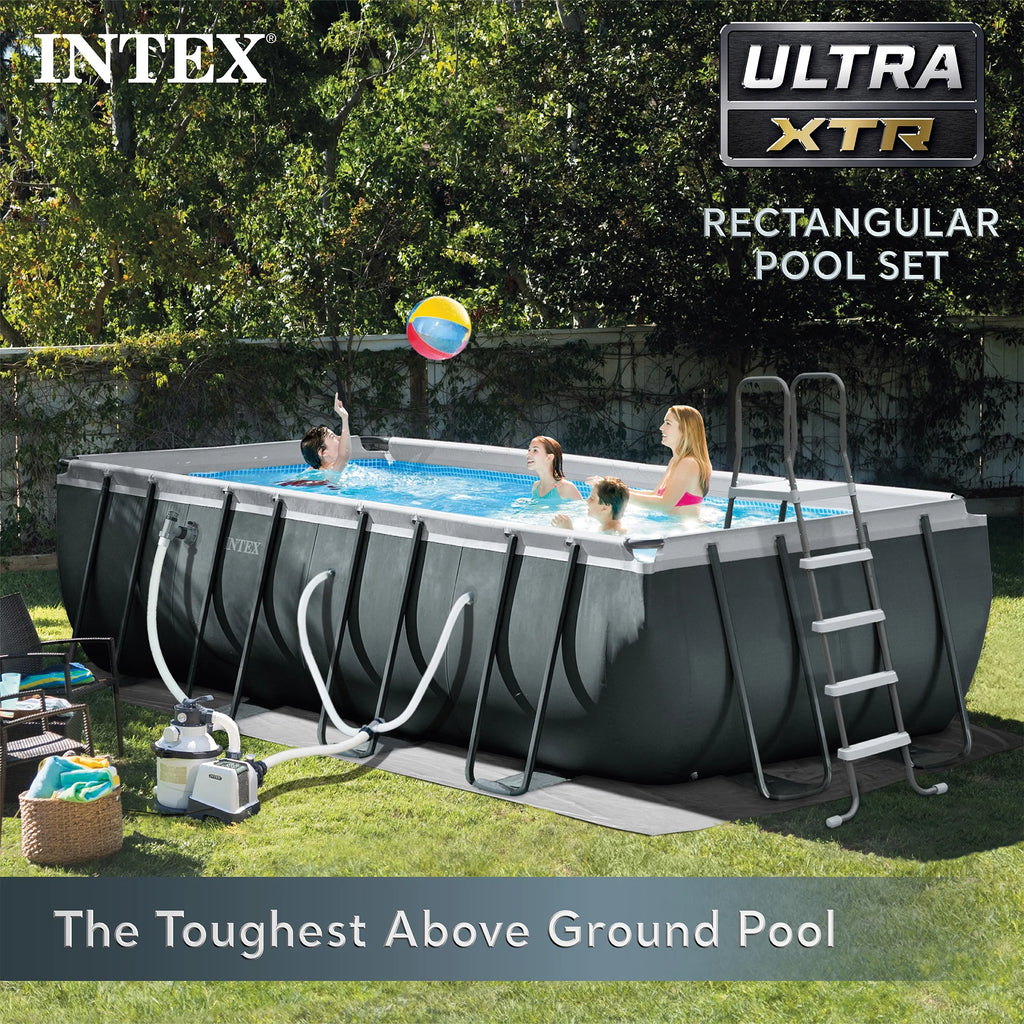 Intex 18Ft x 52In Ultra XTR Rectangular Frame Swimming Pool Kit with Canopy