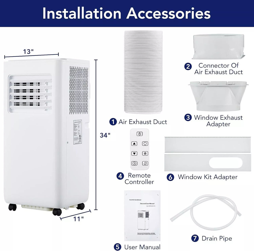 Accreate 10000 BTU Portable Air Conditioner, White