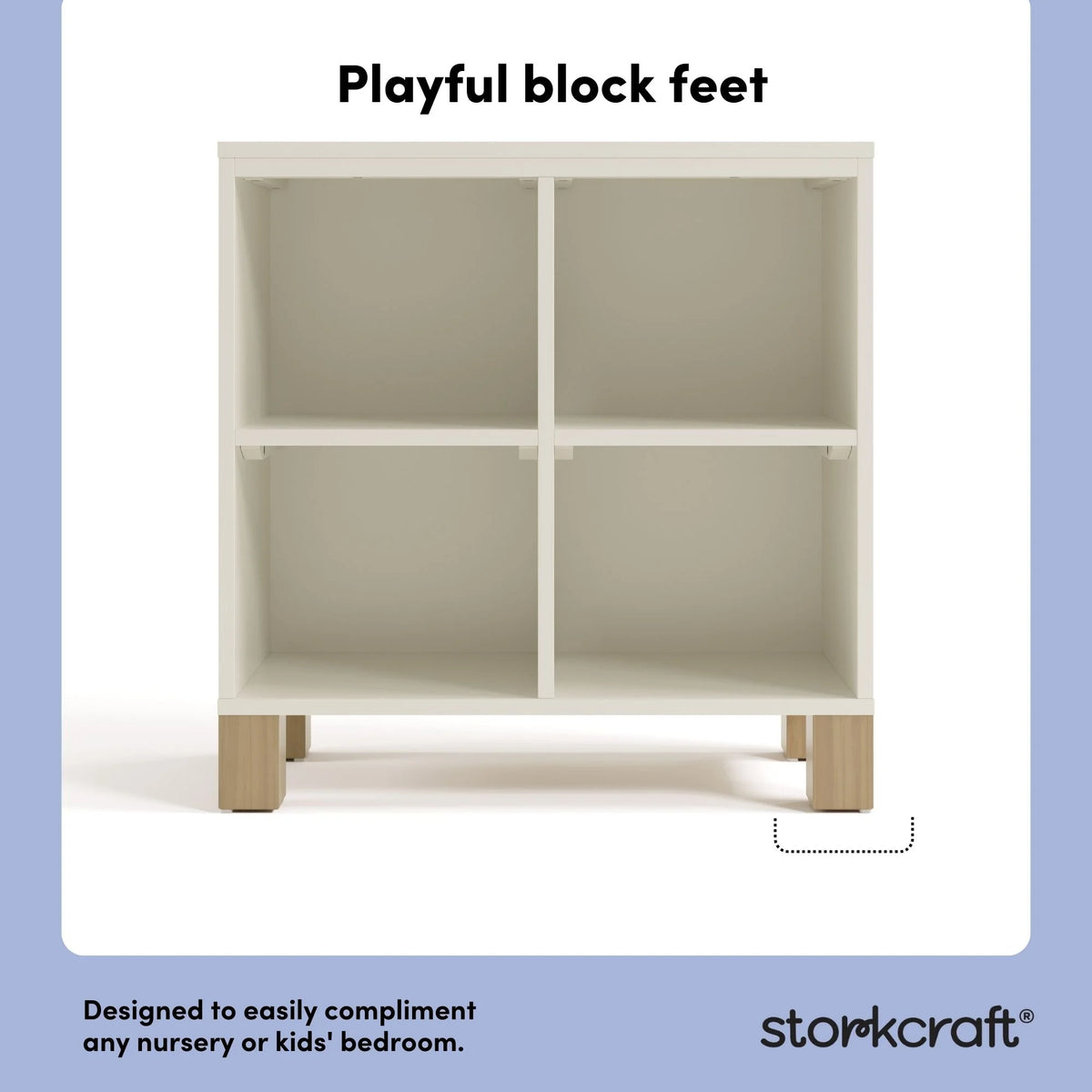 Storkcraft California Cube Organizer Children's Bookcase, Blush with Driftwood