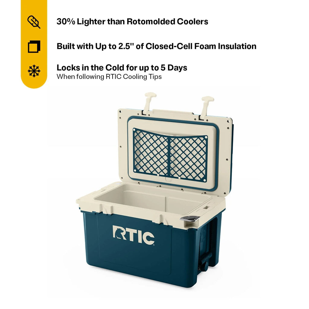 RTIC 32 QT Ultra-Light Hard-Sided Ice Chest Cooler, Fits 48 Cans, Dark Grey & Cool Grey