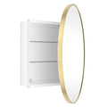 WallBeyond Bathroom Medicine Cabinet with Round Mirror Aluminum Framed 28", Gold