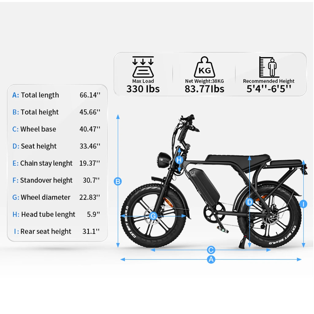 VTOKW Electric Bike for Adults,1000W Peak Motor Adult Electric Bicycle,48V 15.6Ah Battery,Up to 31MPH,20'' Fat Tire Ebike,Dual Disc Brakes Mountain Bike for Cycling,7 Speed E Bike,E-bike UL2849