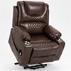 uhomepro Oversized Massage Recliner Chair with Heat, Large Electric Power Lift Recliner Chair for Big and Tall and Elderly with Hidden Cup Holder, 5 Vibration Modes, 330lb, Dark Brown